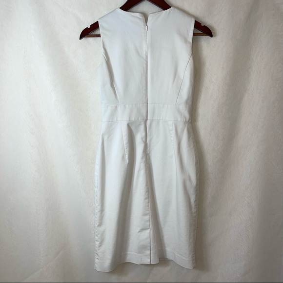 ann taylor sheath dress knot waist in white - Picture 6 of 9